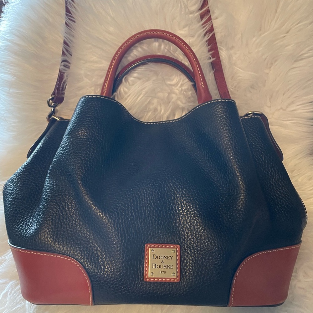 Dooney & Bourke Black and Tan Leather Bag
